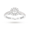 Brilliant cut 0.65 total carat weight diamond halo ring with diamond