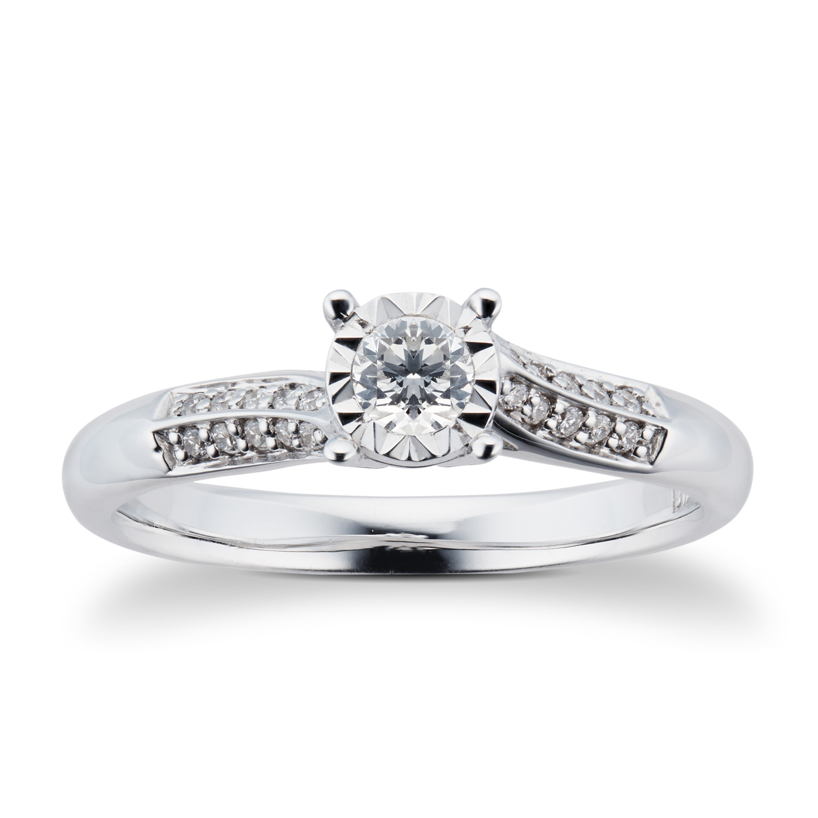 9 Carat White Gold 0.25 Carat Diamond Twist Engagement Ring | Rings ...