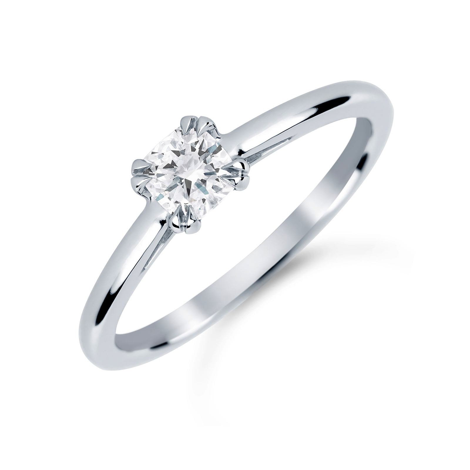 Platinum 0.40 Carat Diamond Plain Shoulder Engagement Ring Reviews