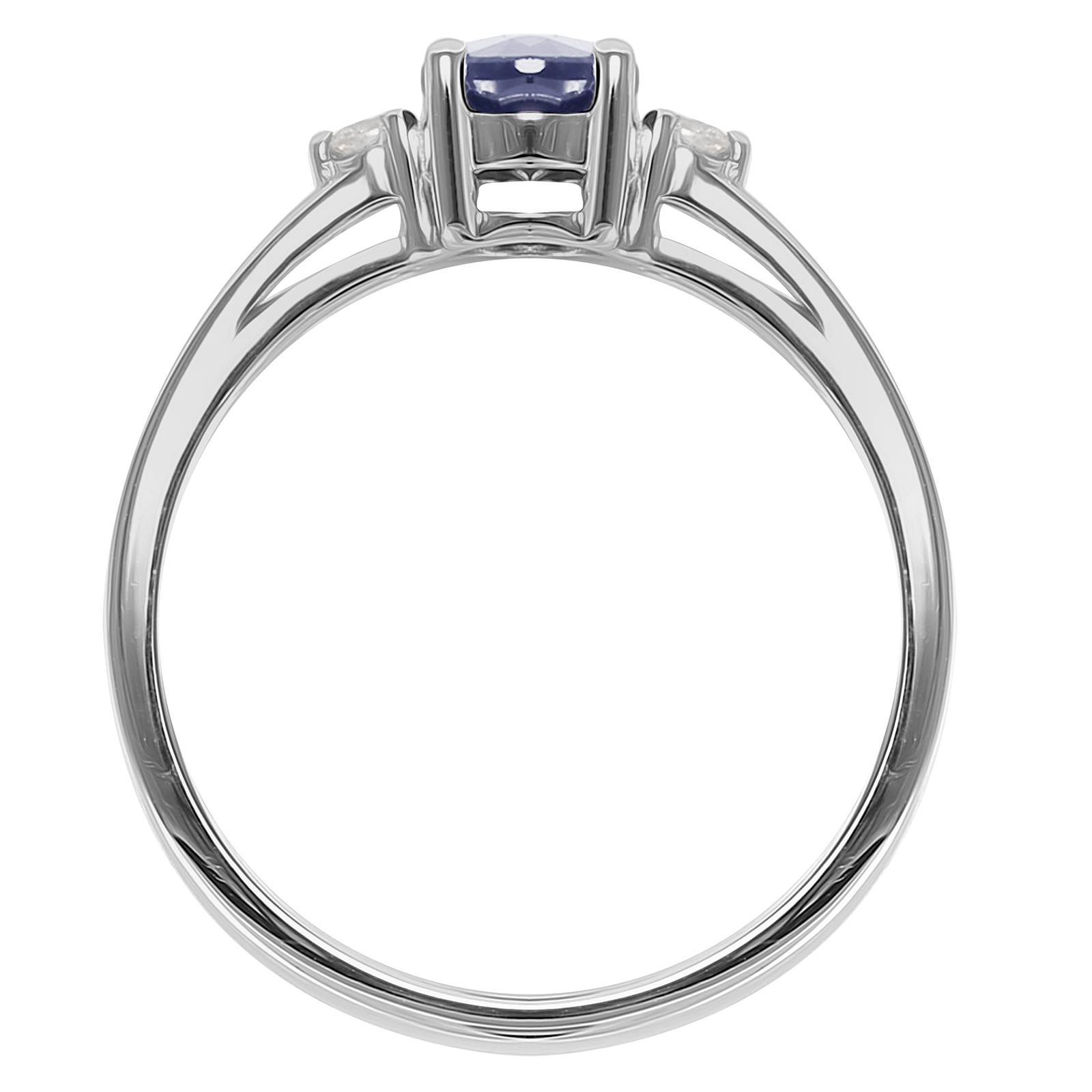 9ct White Gold Sapphire & Diamond 3 Stone Ring | Rings | Jewellery ...