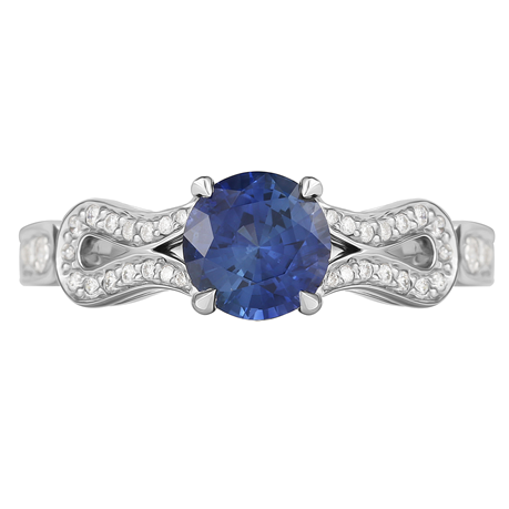 Platinum Sapphire and Diamond Ring
