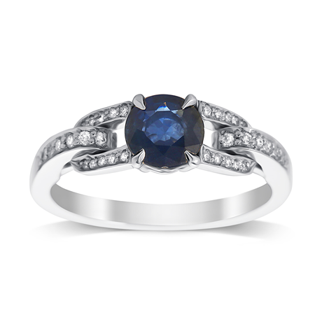 Platinum Sapphire and Diamond Ring