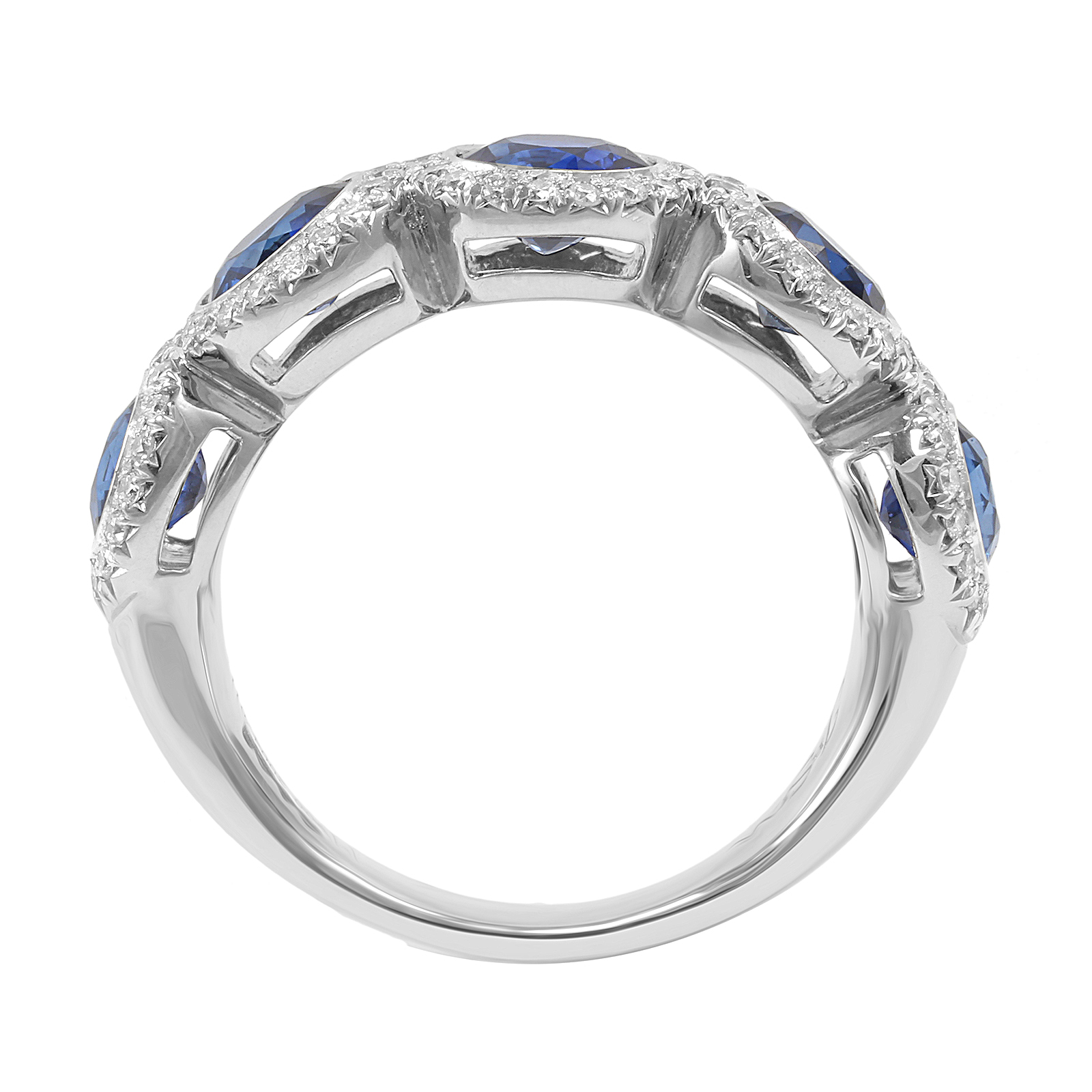 Mappin & Webb Platinum 0.41ct Diamond & Sapphire Eternity Ring - Size M 