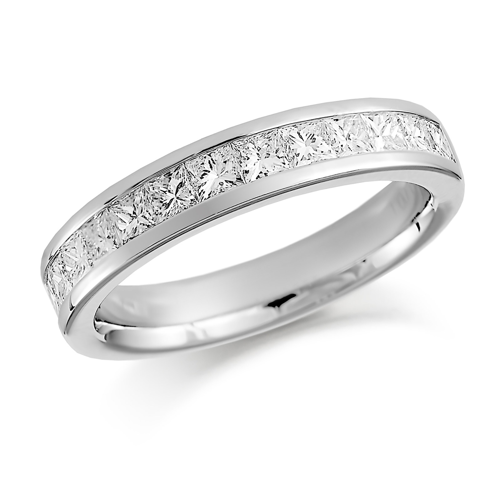 Platinum 0.75ct Princess Cut Channel Set Half Eternity Ring Reviews