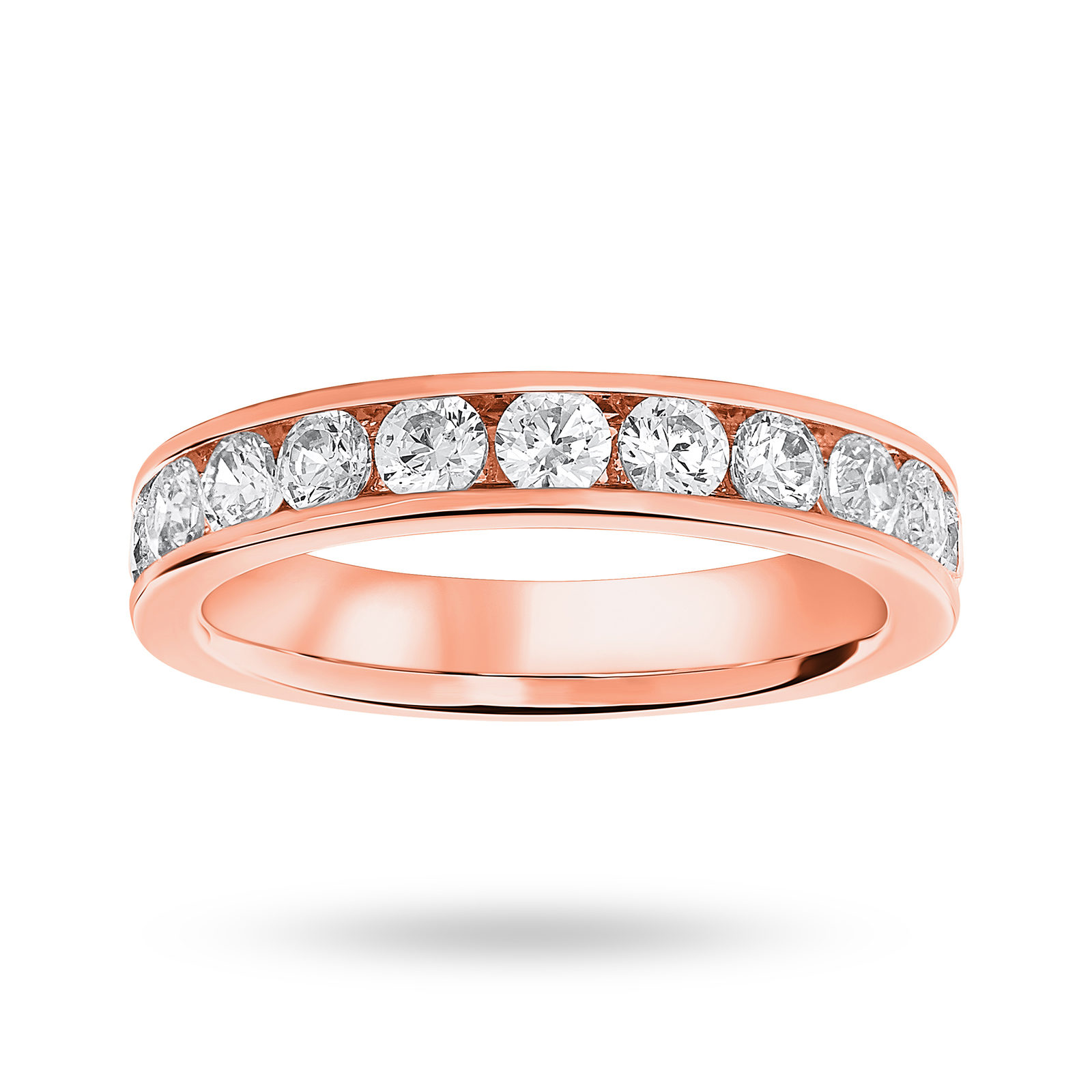 9 Carat Rose Gold 1.00 Carat Brilliant Cut Half Eternity Ring | Rings ...