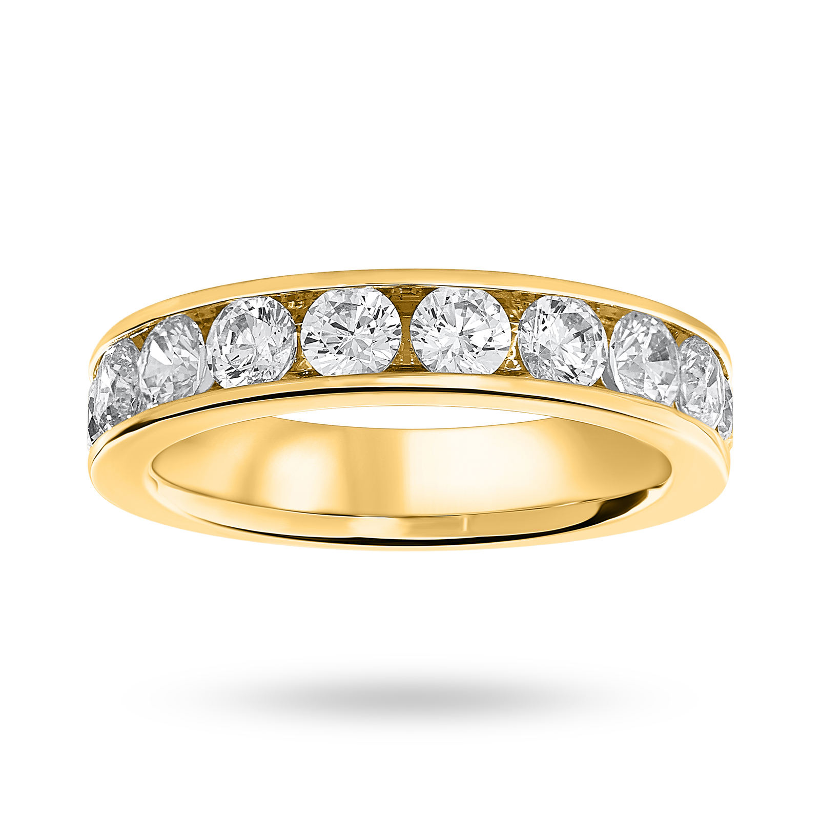 18 Carat Yellow Gold 1.50 Carat Brilliant Cut Half Eternity Ring