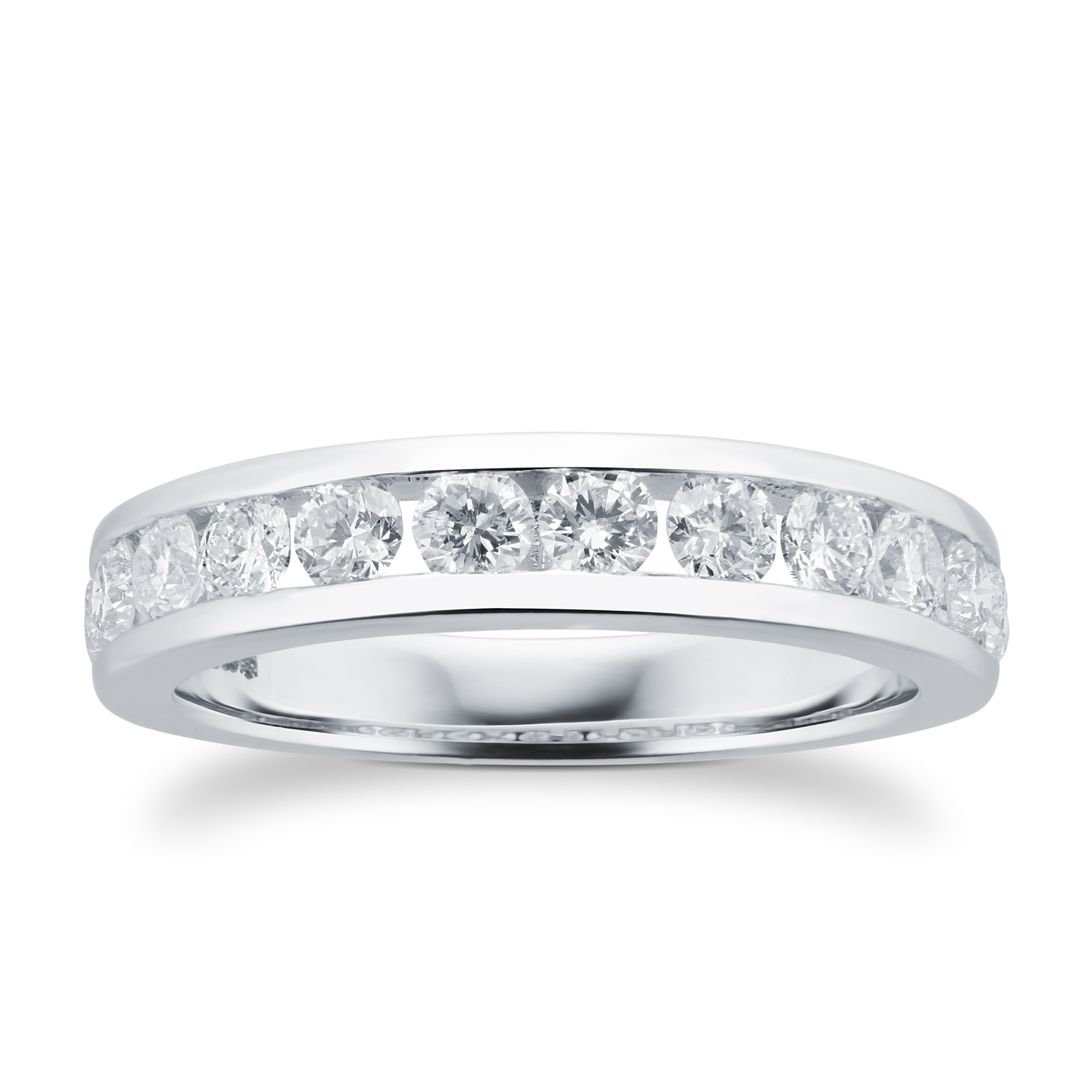 9ct white gold half eternity ring