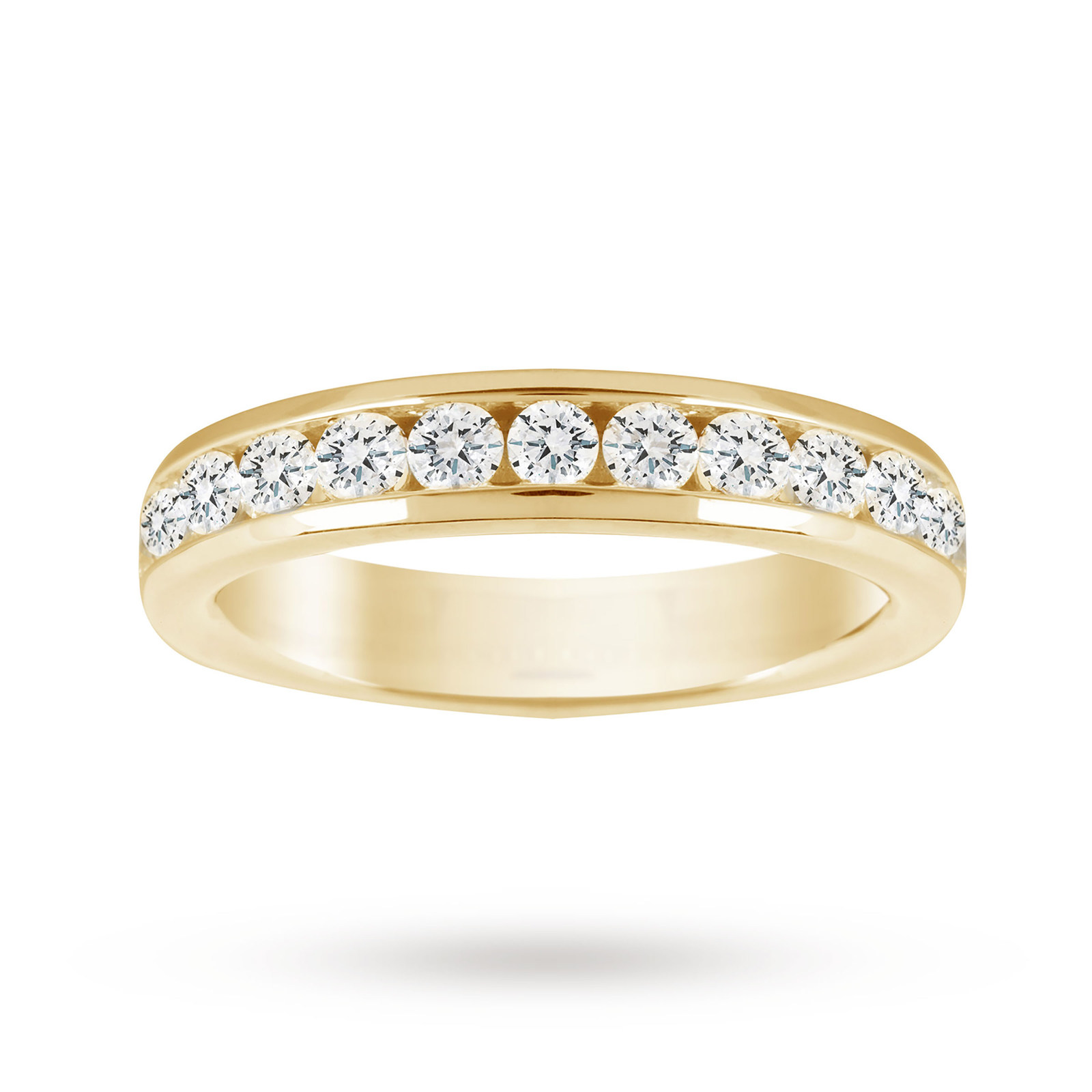 18ct Yellow Gold 1.00cttw Diamond Half Eternity Ring Rings