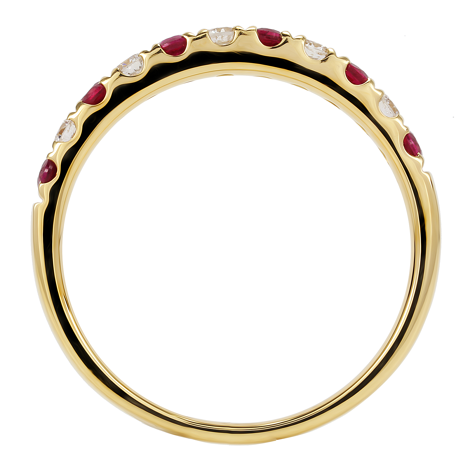 18ct Yellow Gold 0.20ct Diamond & Ruby Eternity Rings | Rings