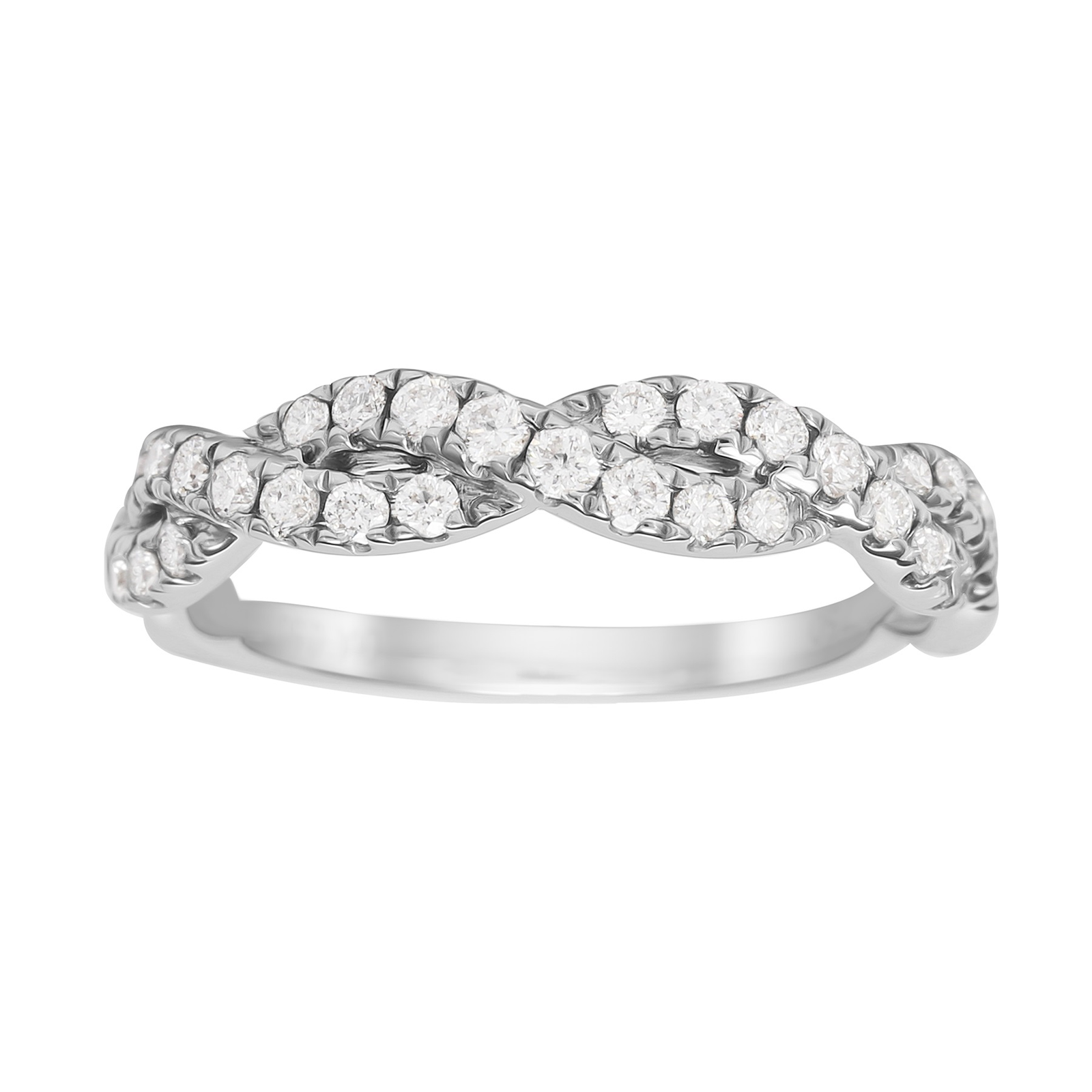 18ct White Gold 0.50cttw Diamond Twist Eternity Rings | Rings ...