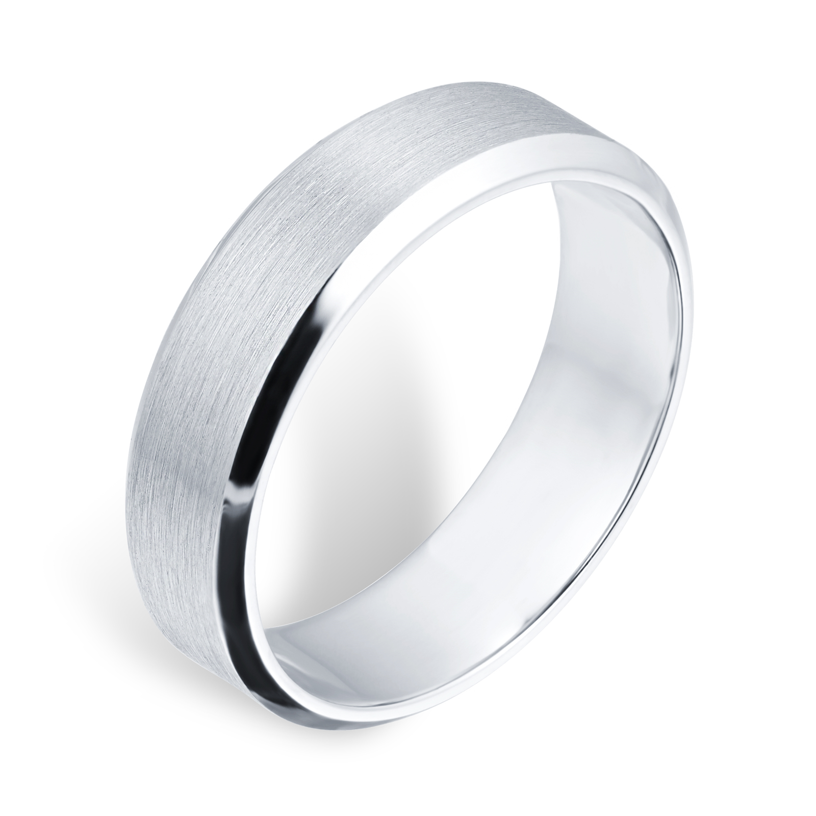 6mm brushed finish gents ring in palladium 950 - Ring Size P | Wedding