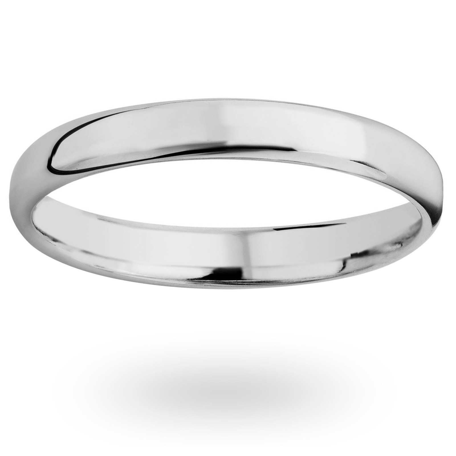 18ct White Gold 2.5mm Luxury Modern Court Court Wedding Ring Rings