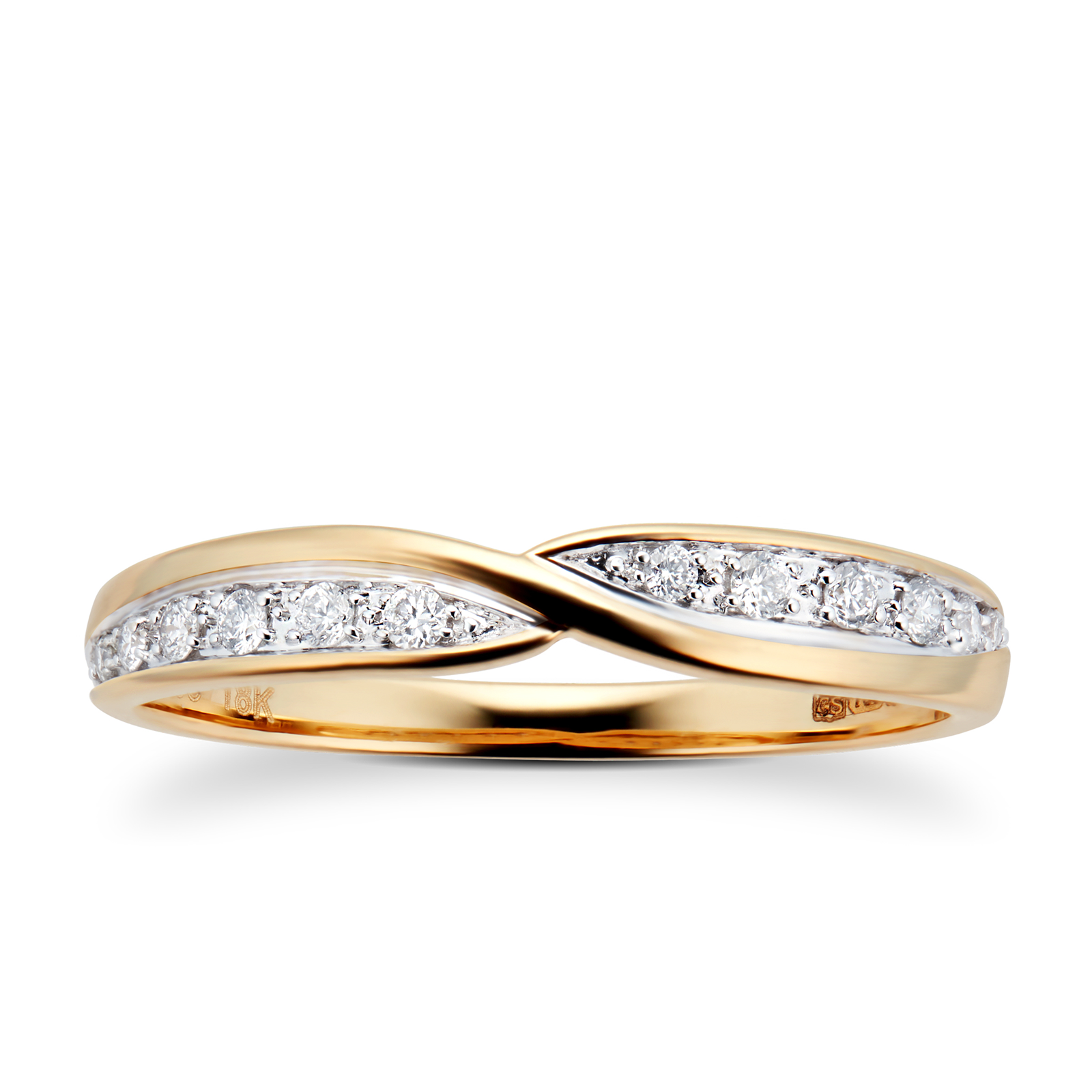 Ladies 0.09 total carat weight diamond set kiss wedding ring in 18 ...