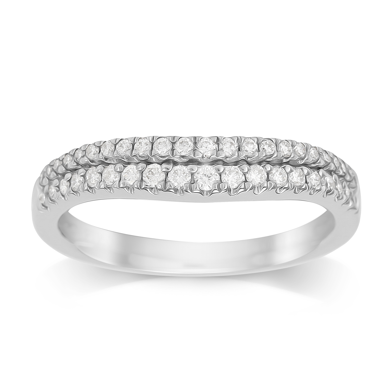 Platinum 0.33ct Double Row Diamond Wedding Ring | Rings | Jewellery ...