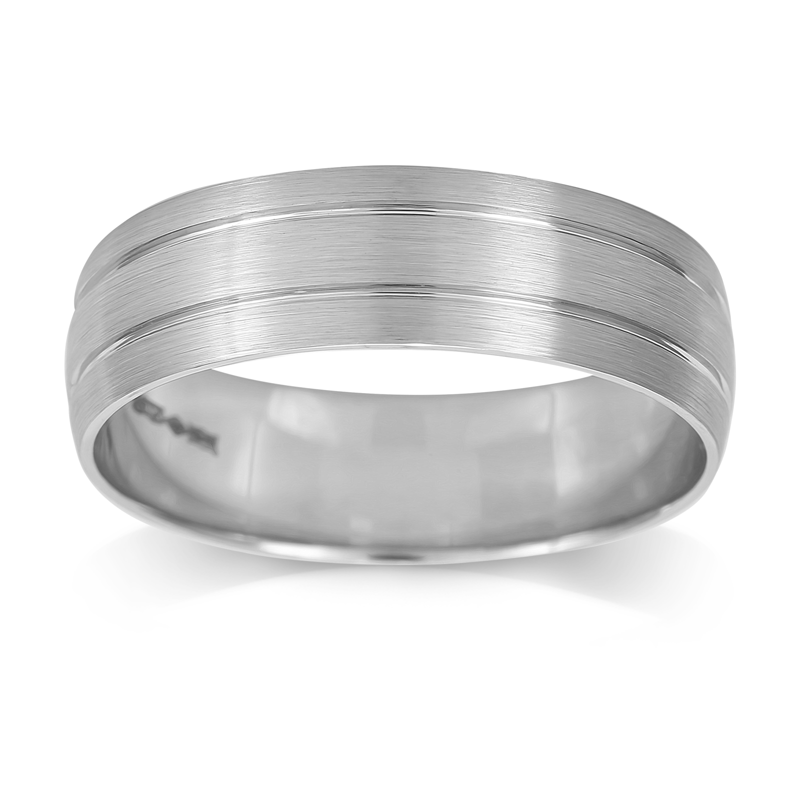 Platinum Mens 2 Groove Fancy Wedding Ring | Rings | Jewellery | Goldsmiths
