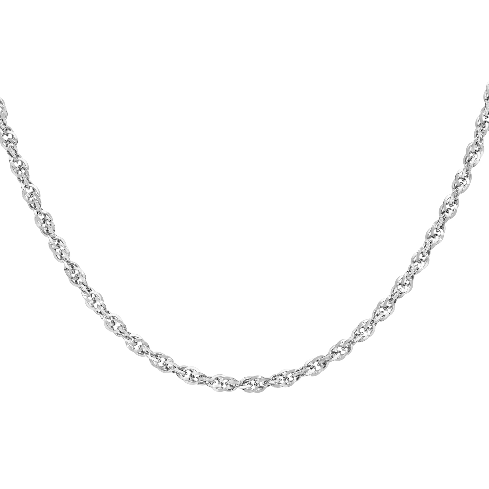 9ct White Gold Diamond Cut 46cm Chain | Online Only Jewellery ...