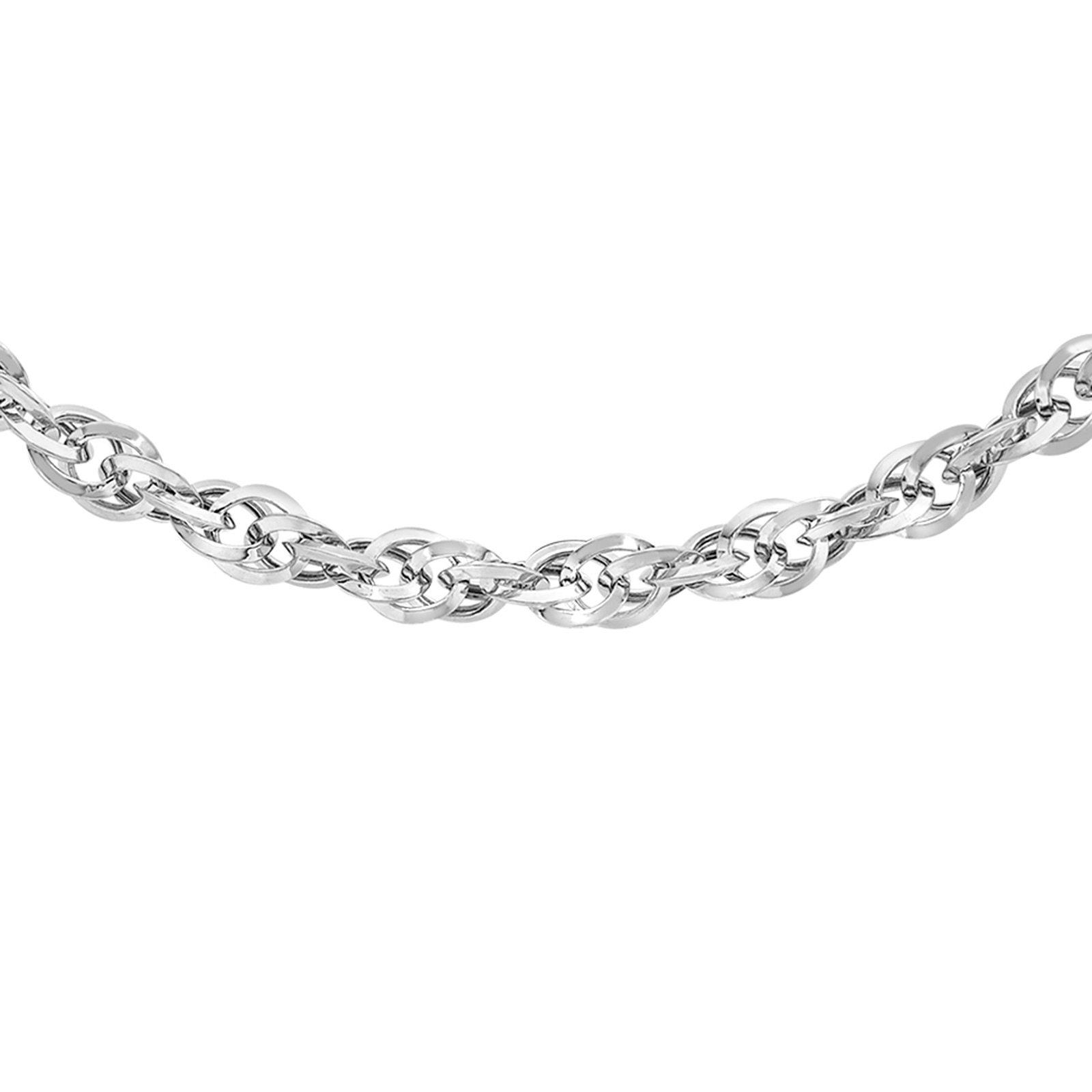 9ct White Gold Diamond Cut 46cm Chain | Online Only Jewellery ...