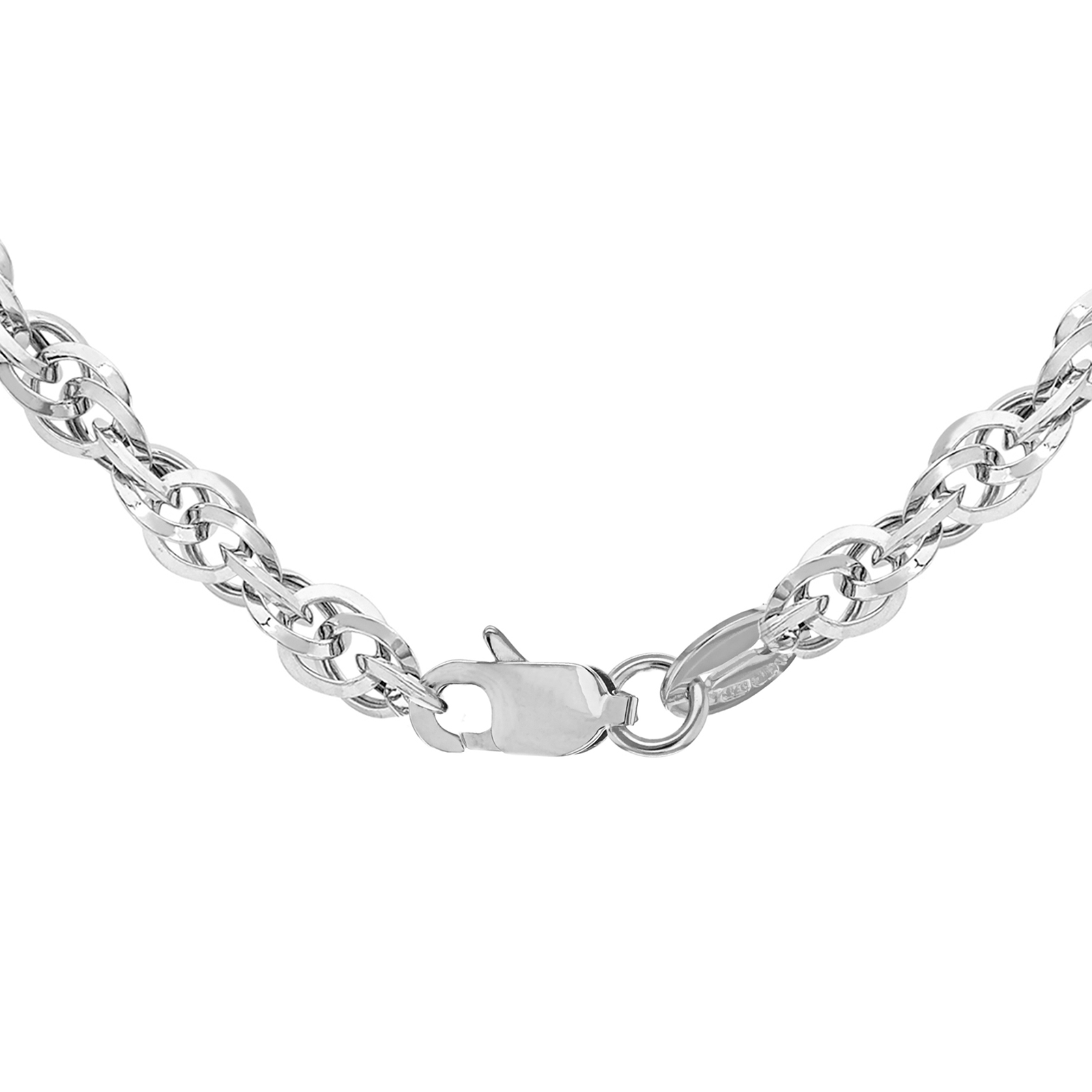 9ct White Gold Diamond Cut 46cm Chain | Online Only Jewellery ...