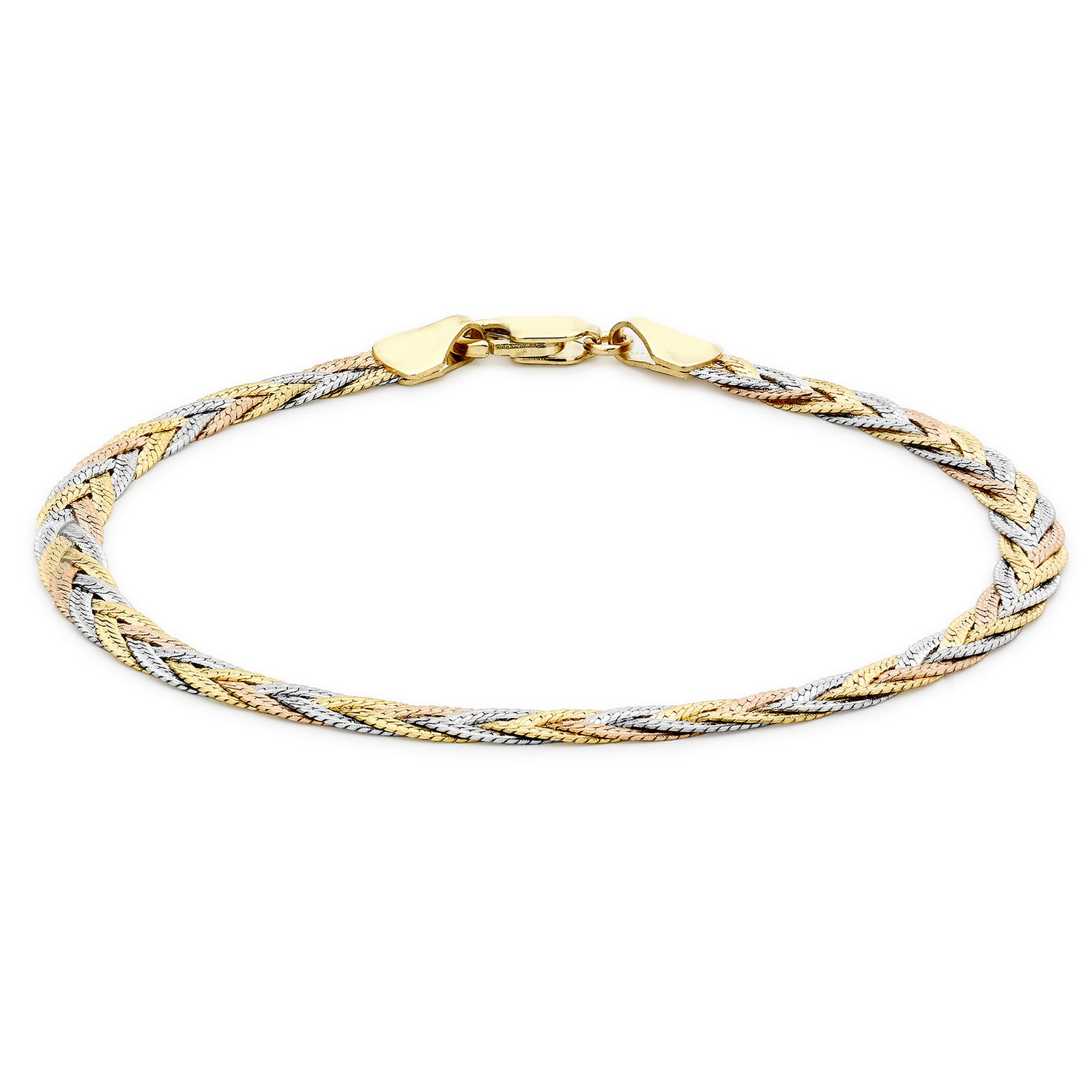 9ct Tricolour Gold Plait Herringbone Bracelet Review