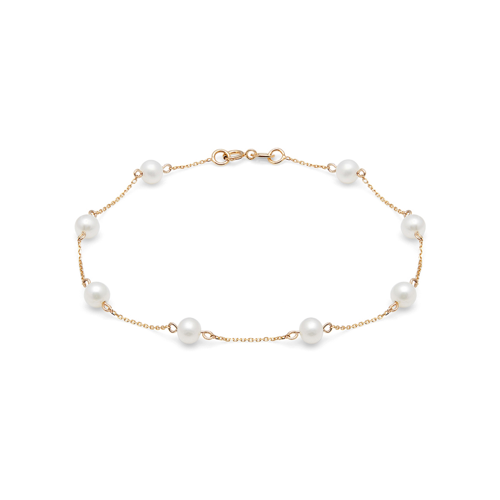 yellow gold and pearl bracelet
