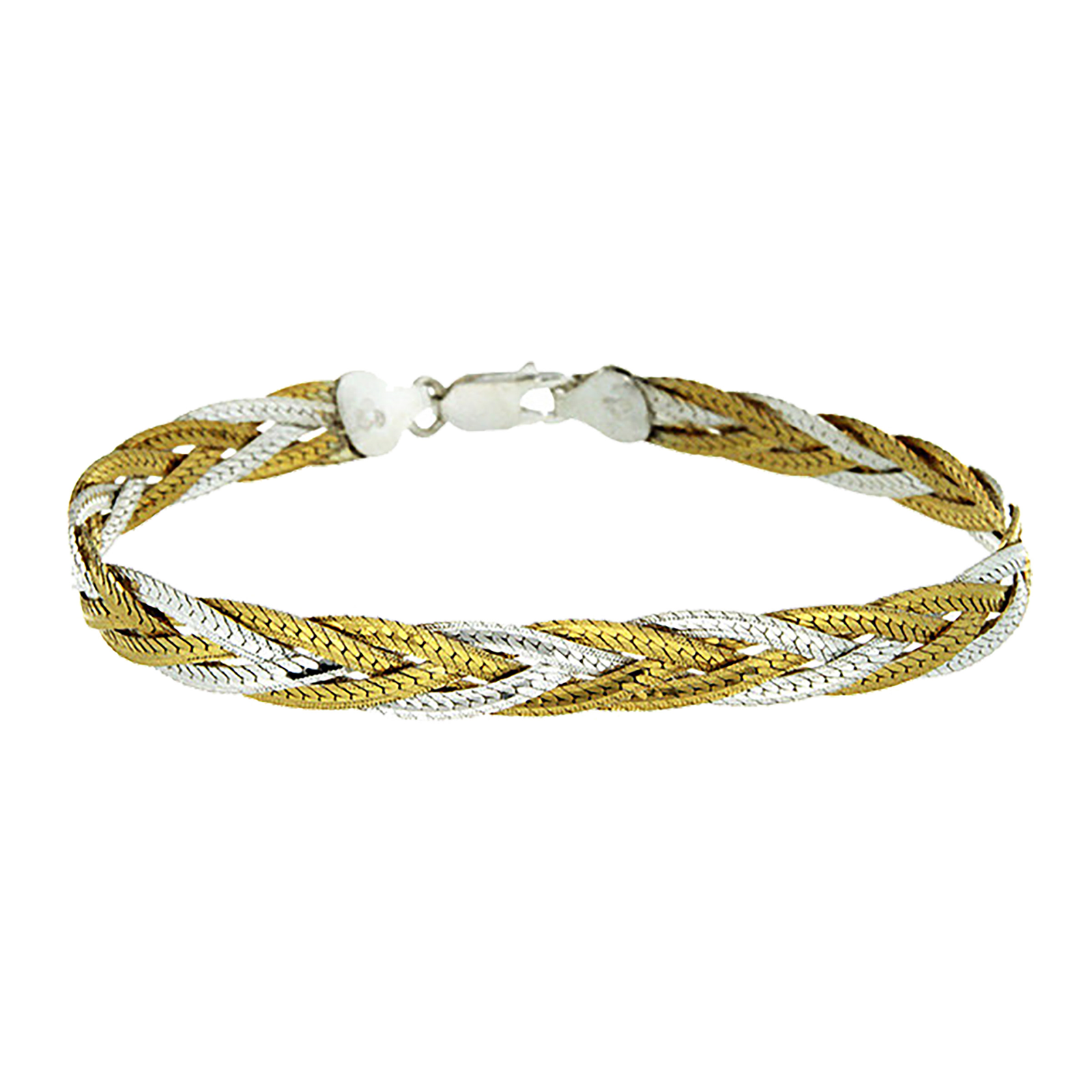 Silver And Yellow Gold Plated Plait Bracelet Review