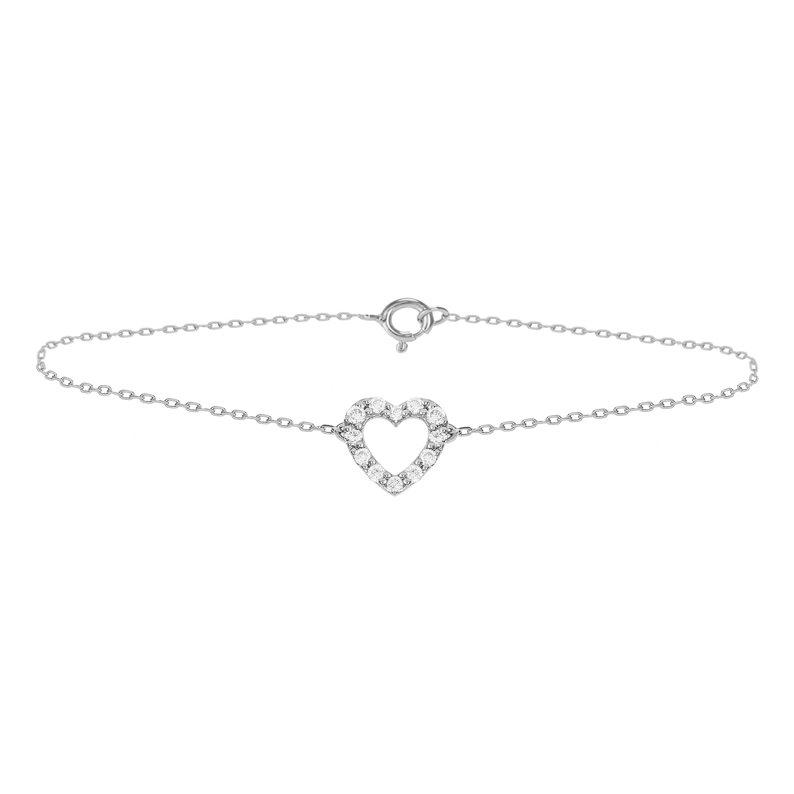 9ct White Gold 0.13ct Diamond Heart Bracelet Review