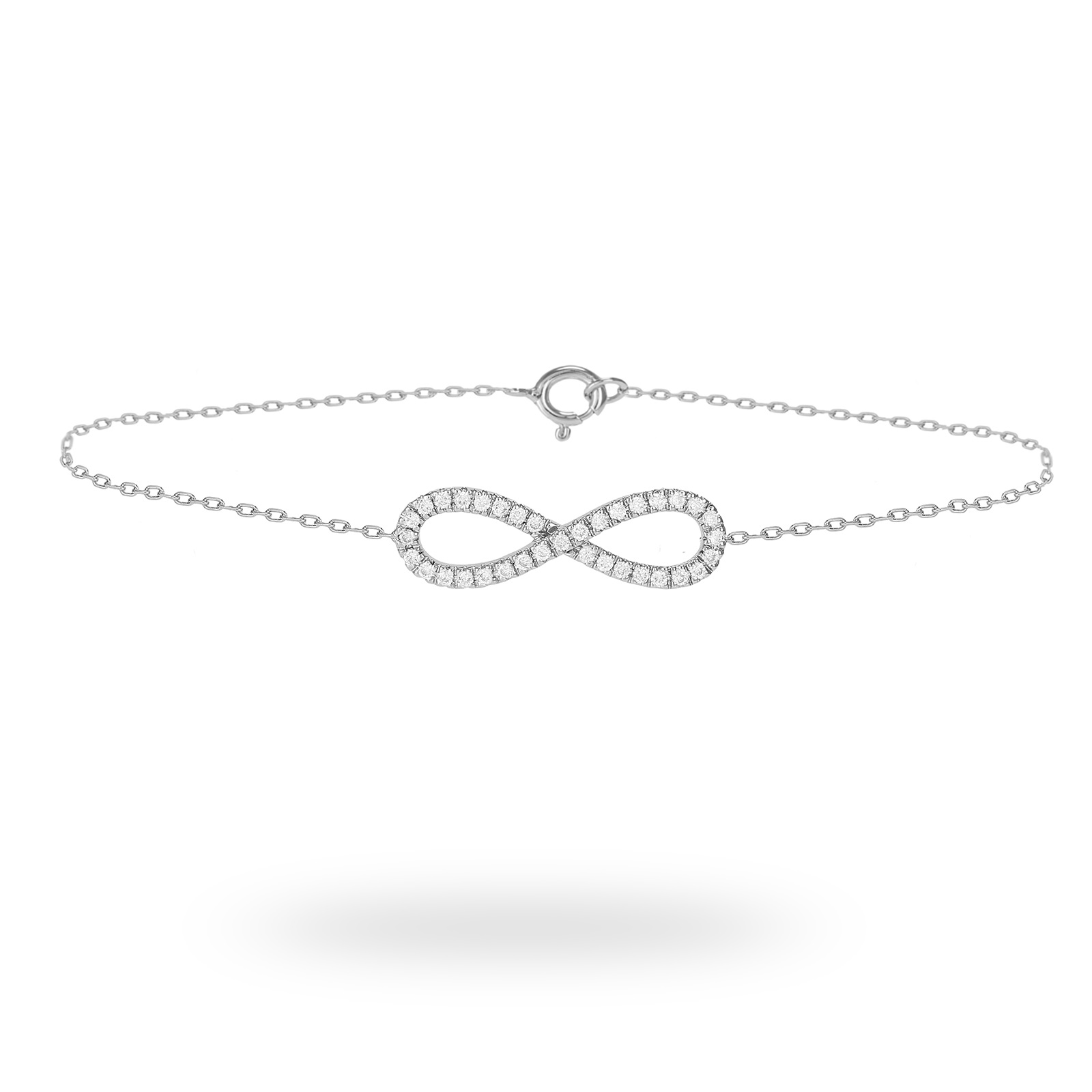 9ct White Gold 0 20ct Diamond Infinity Bracelet Jewellery 9ct White Gold 0 20ct Diamond Infinity
