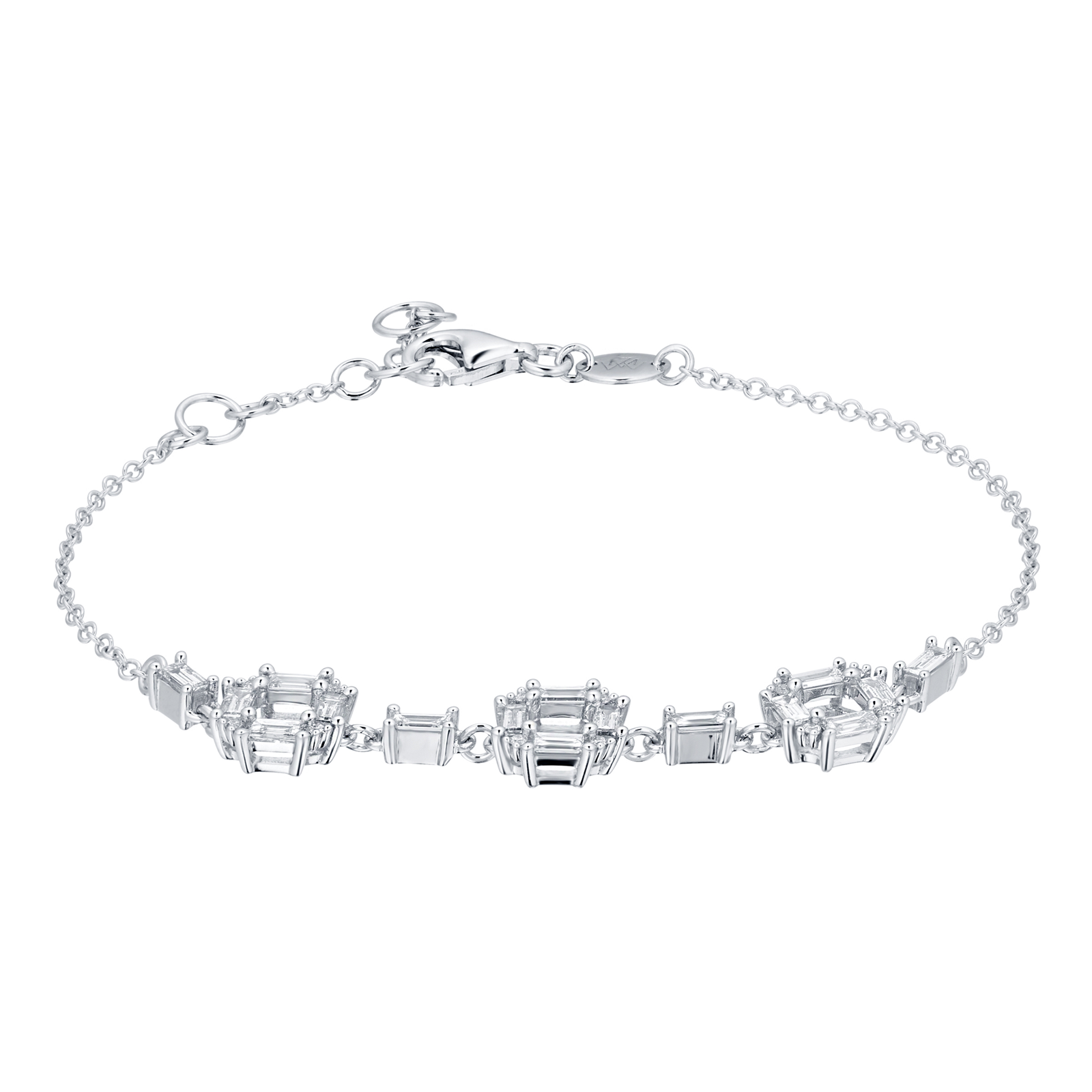 Renee 18ct White Gold 0.70cttw Diamond Open Square Bracelet Reviews