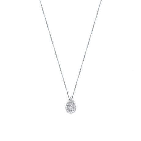 18 Carat White Gold 0.50 Carat Total Weight Pear Cluster Pendant