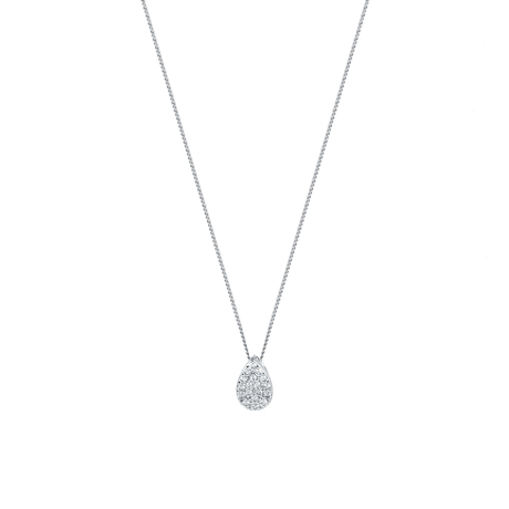 9 Carat White Gold 0.25 Carat Total Weight Pear Cluster Pendant