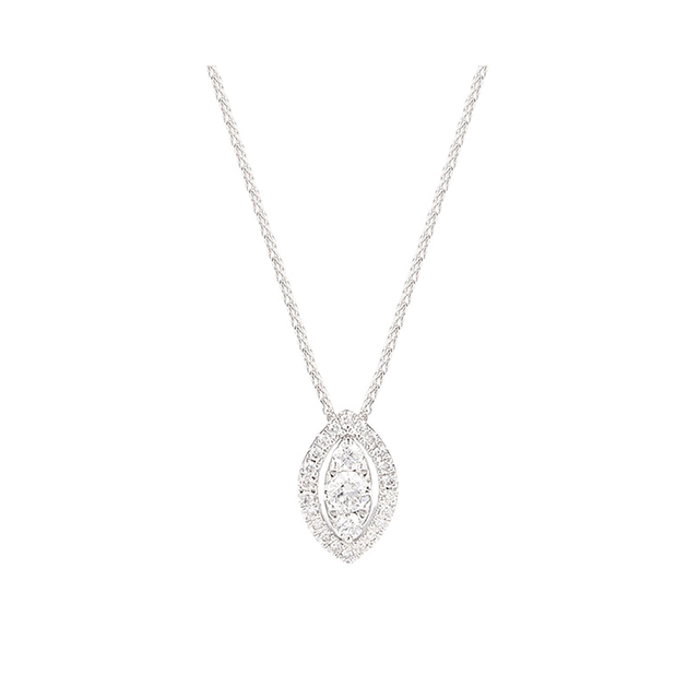 18ct White Gold 0.33ct Diamond Marquise Pendant | Necklaces | Jewellery ...