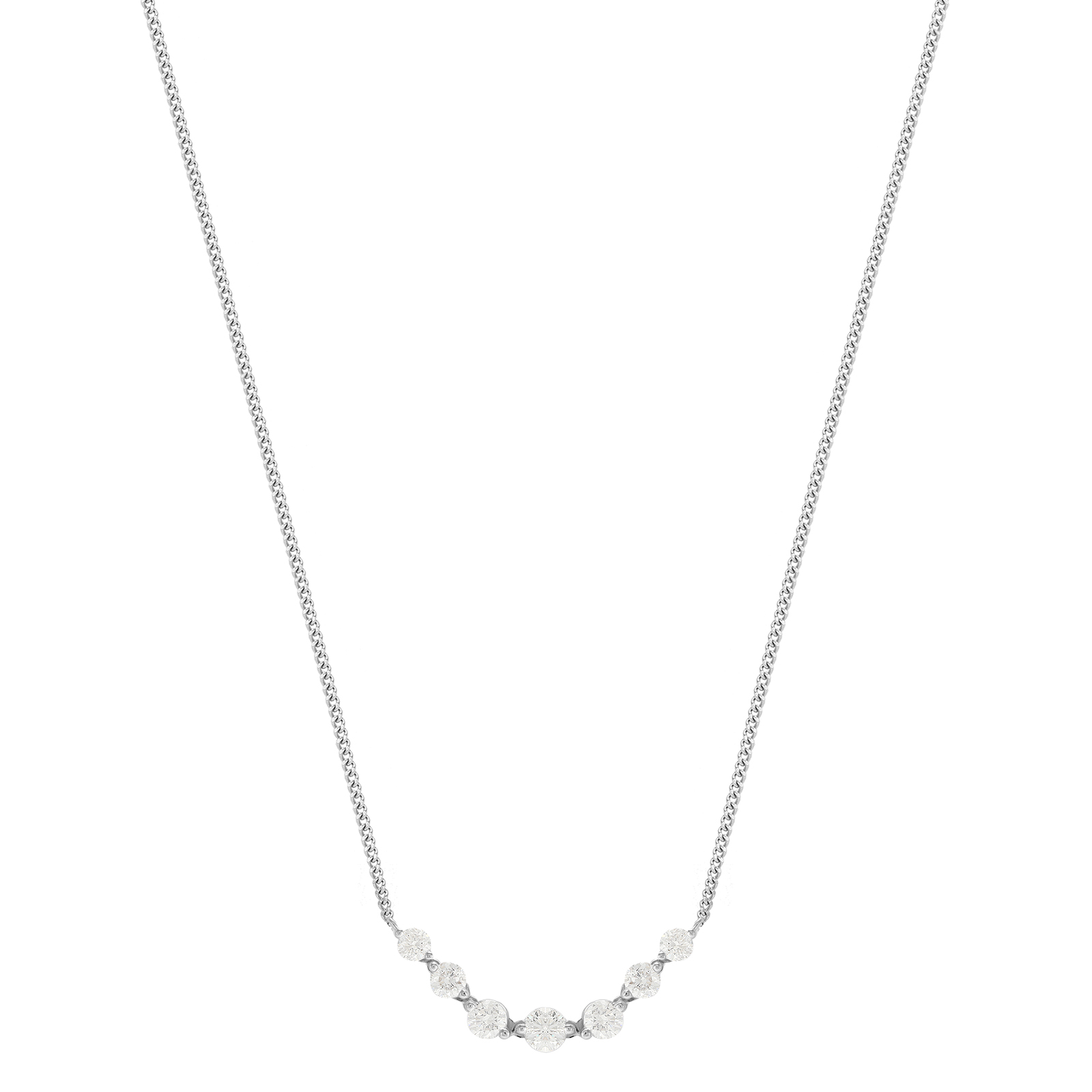 18ct White Gold 1.00ct 7 Stone Diamond Necklace | Necklaces | Jewellery ...