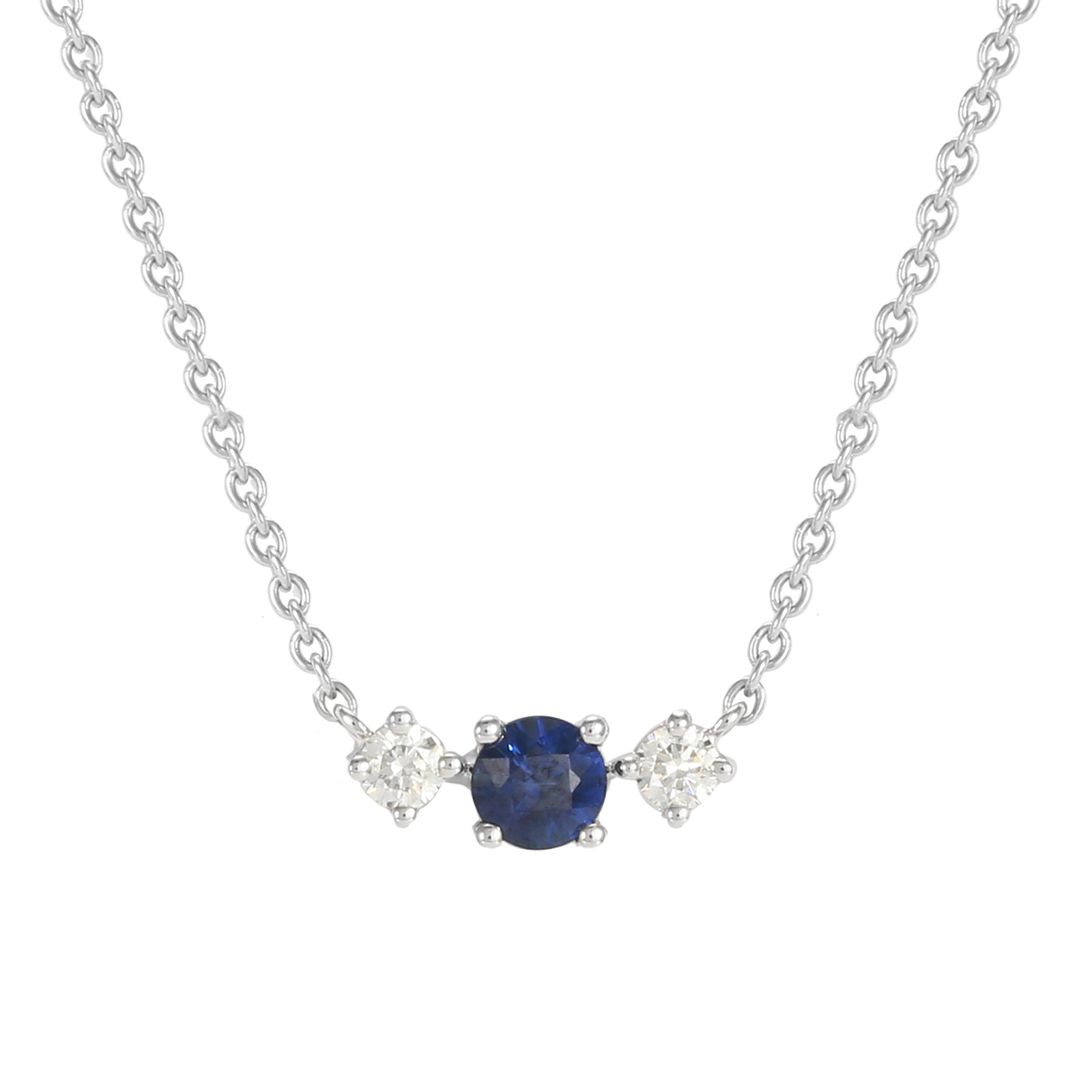 Carrington 18ct White Gold Sapphire & Diamond Single Cluster Necklace Reviews