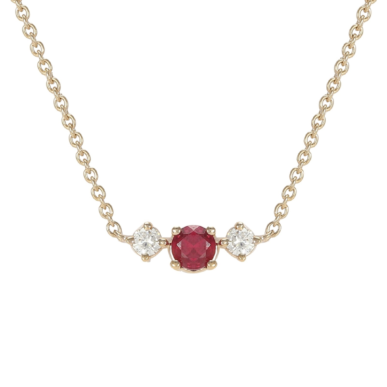 Carrington 18ct Yellow Gold Ruby & Diamond Single Cluster Necklace Reviews