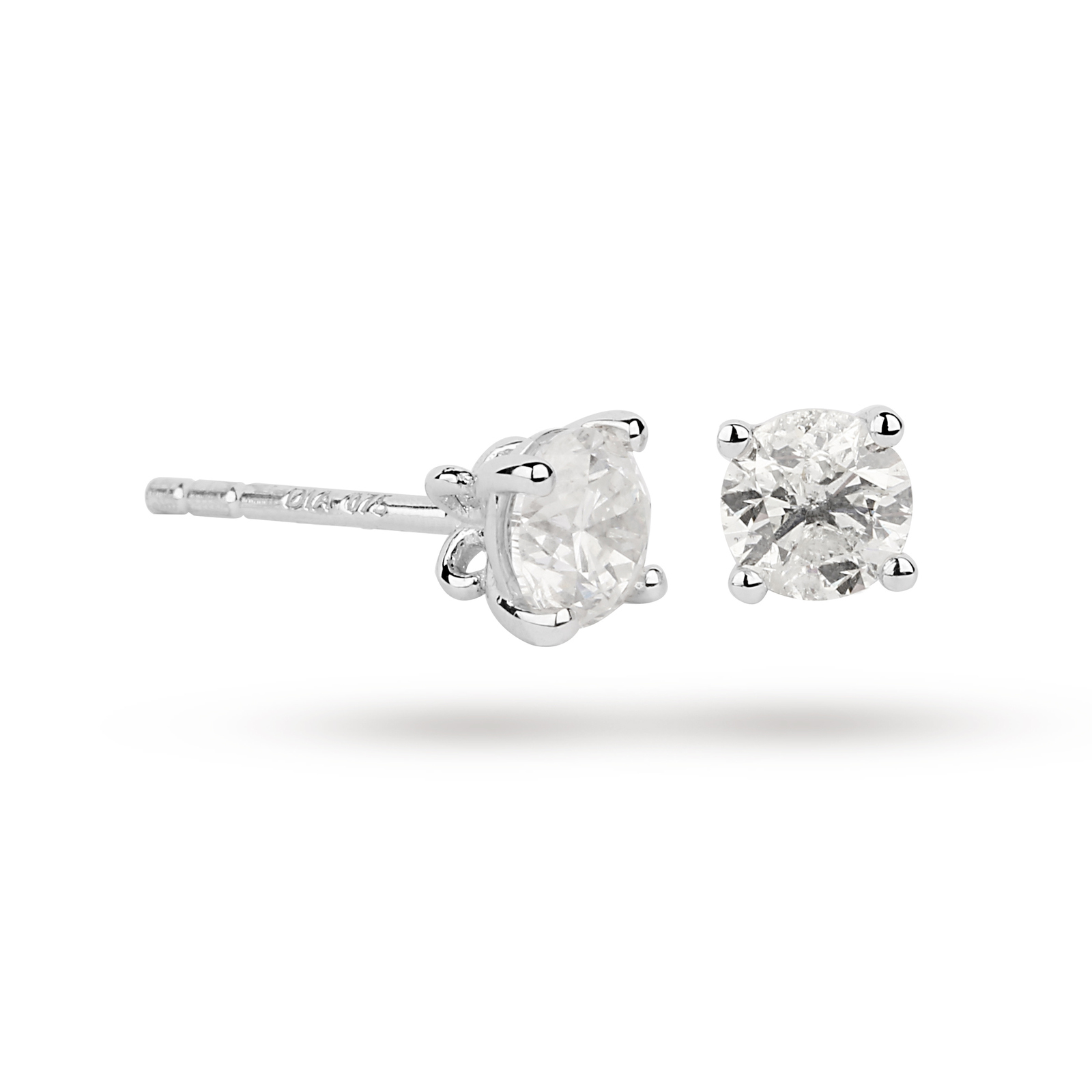 Dipples Dipples 9ct White Gold Princess Cut Diamond Stud Earrings