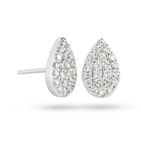 18 Carat White Gold 0.50 Carat Total Weight Pear Cluster Earring