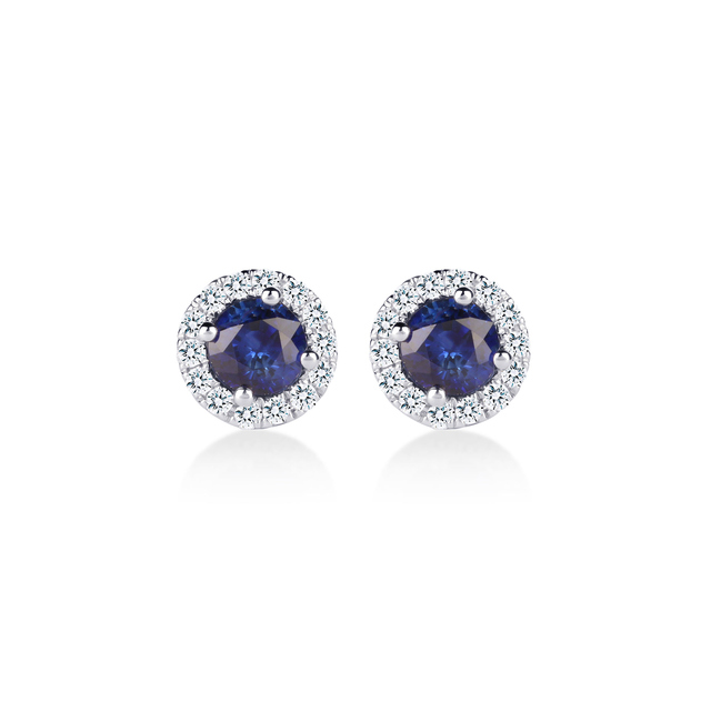 Carrington 18ct White Gold 4.34mm Sapphire and 0.15cttw Diamond Studs Reviews