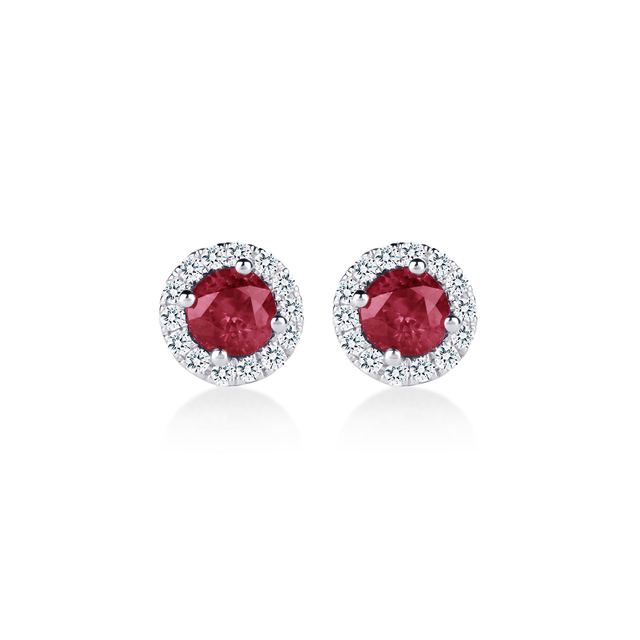 Carrington 18ct White Gold 4 34mm Ruby And 0 15cttw Diamond Studs Carrington 18ct White Gold 4 34mm Ruby And 0 15cttw Diamond Studs