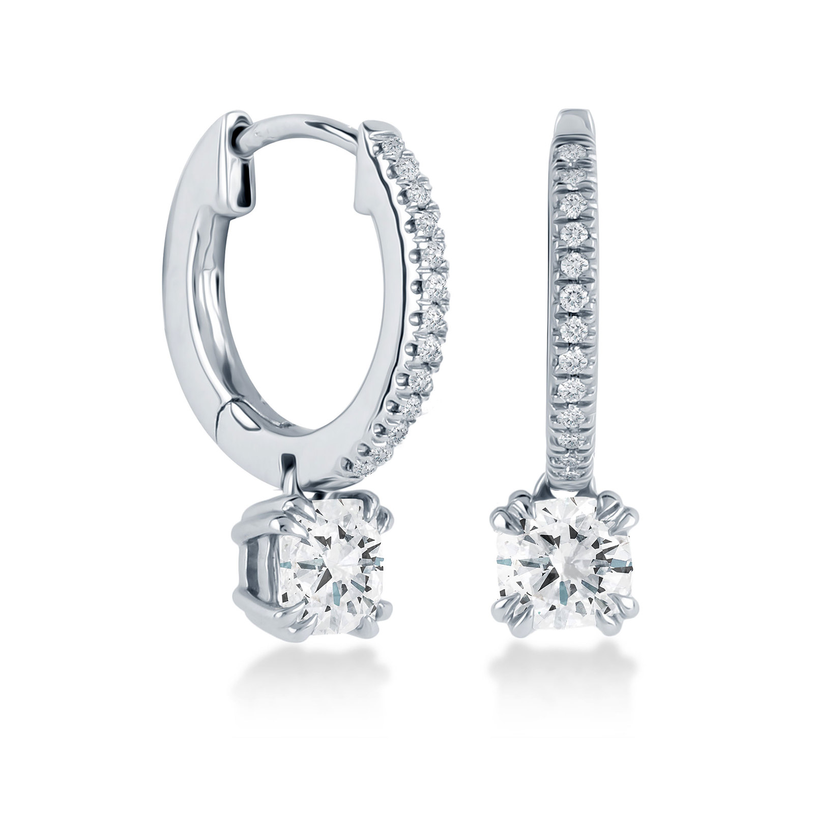 Platinum 1 10 Carat Total Weight Diamond Drop Earrings Platinum 1 10 Carat Total Weight Diamond Drop Earrings