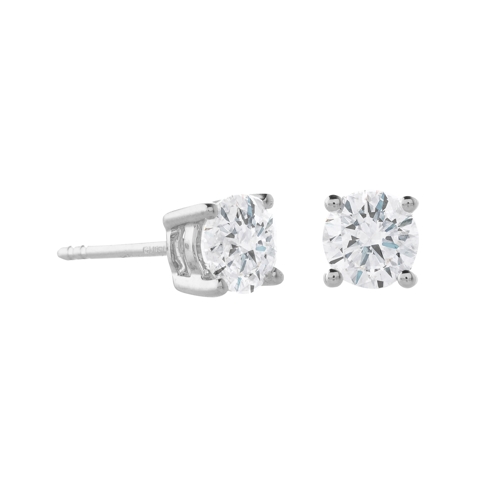 white gold diamond stud earrings