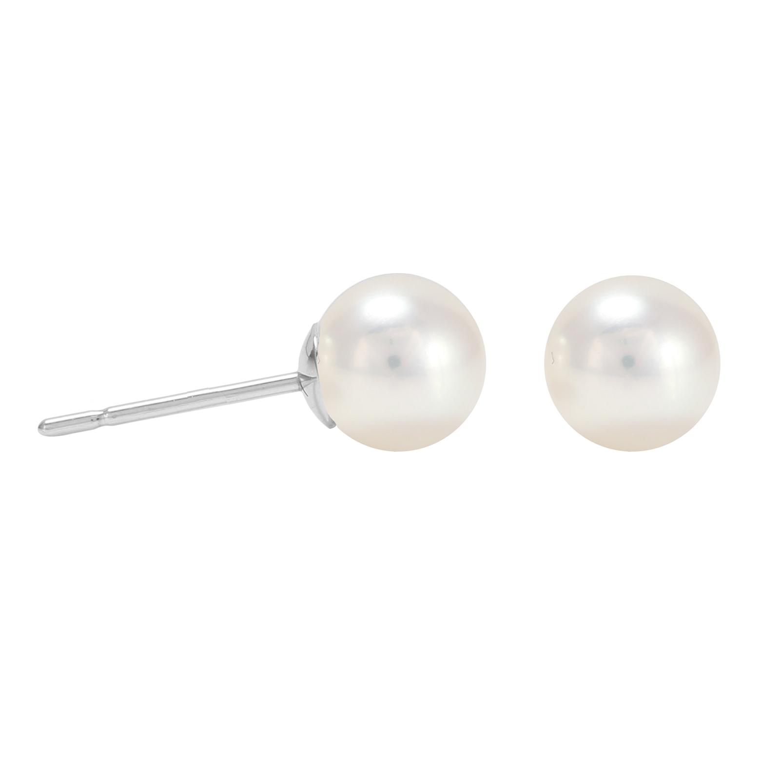 18ct White Gold 8mm Freshwater Pearl Stud Earrings | Earrings ...