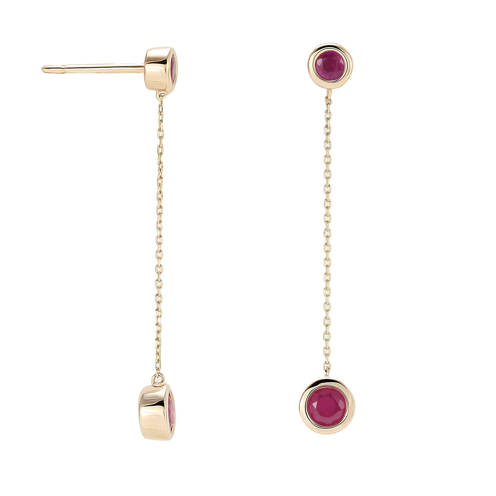 9ct Yellow Gold Ruby Bezel Drop Earrings Review