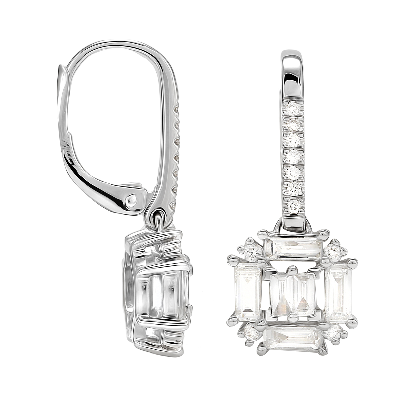 Renee 18ct White Gold 0.81cttw Diamond Cluster Drop Earrings Review