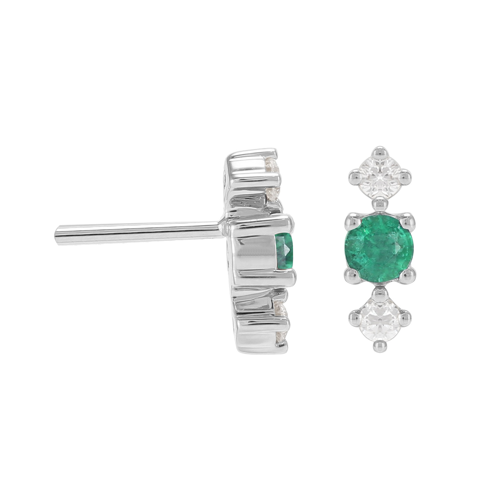 Carrington 18ct White Gold Emerald & Diamond Stud Earrings Reviews