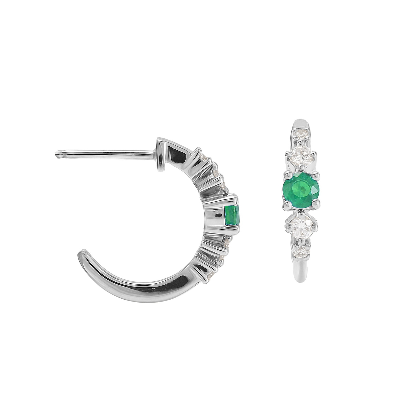 Mappin & Webb Carrington 18 White Gold Emerald & Diamond Hoop Earrings Review