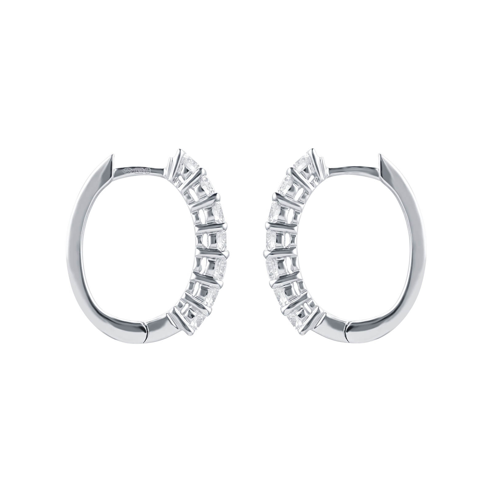 18ct White Gold 1 05ct Diamond Hoop Earrings Earrings Jewellery