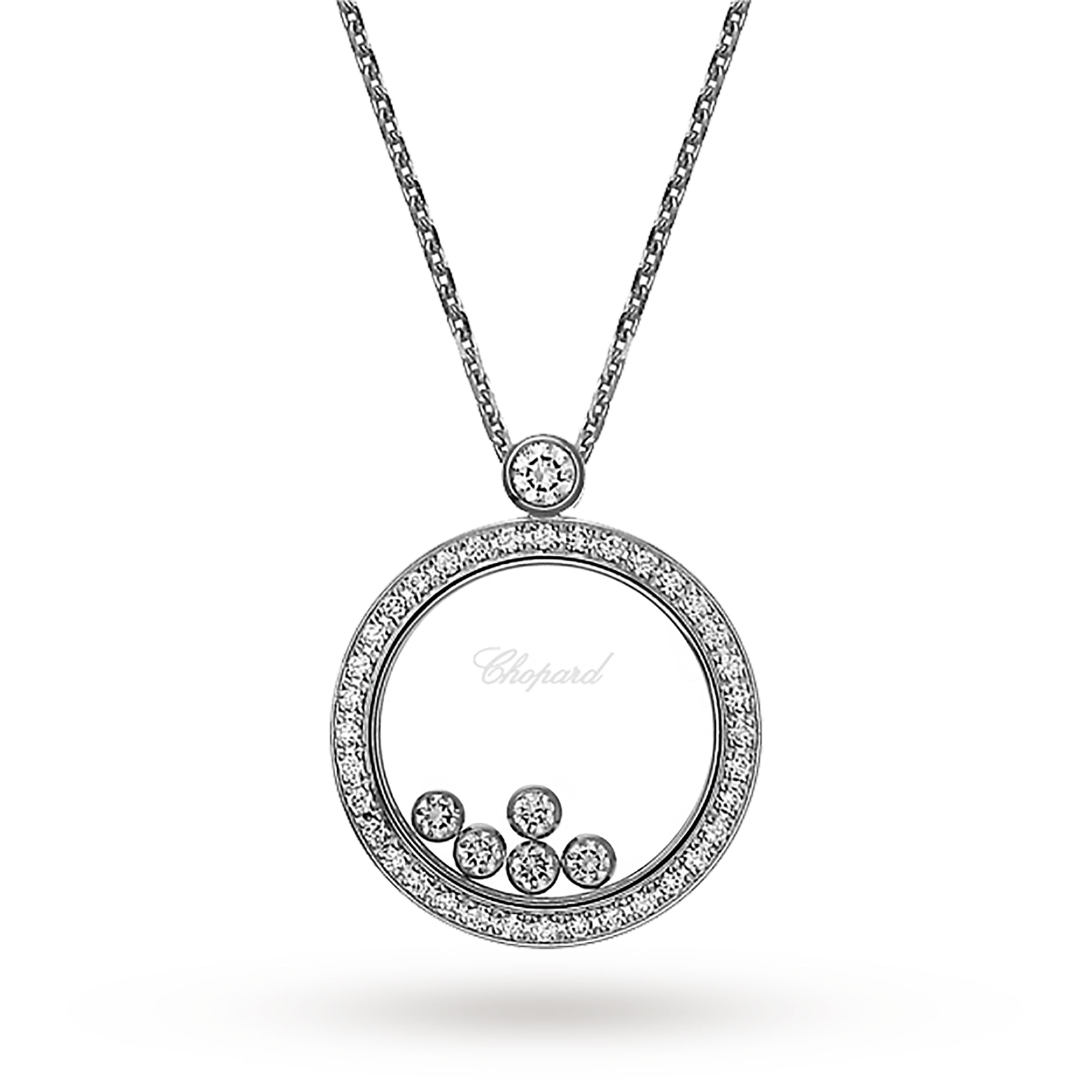 floating diamond necklace chopard