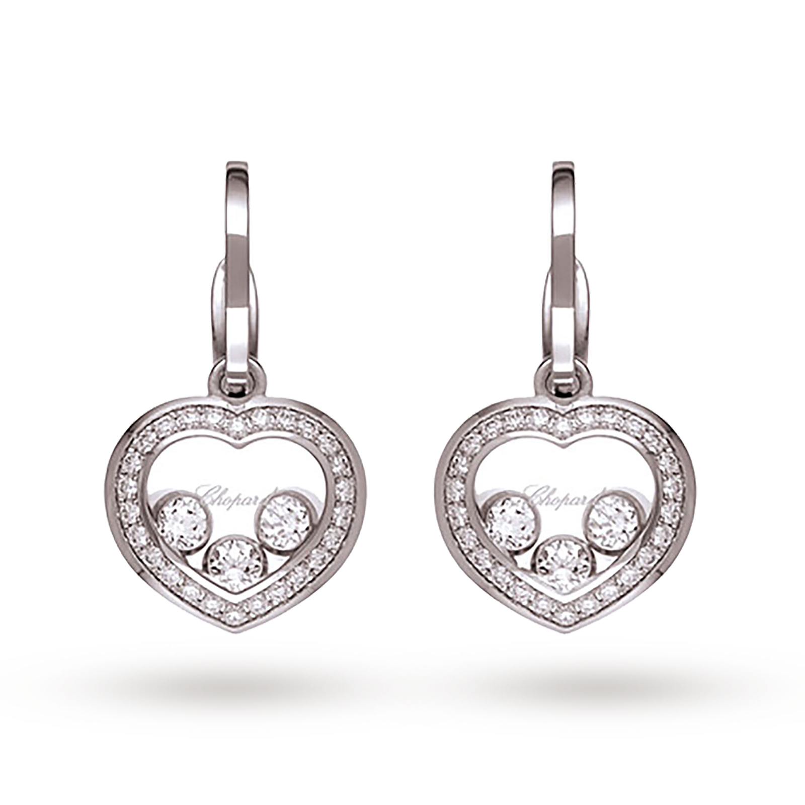 Chopard Happy Diamonds 18ct White Gold Earrings | Earrings | Jewellery ...