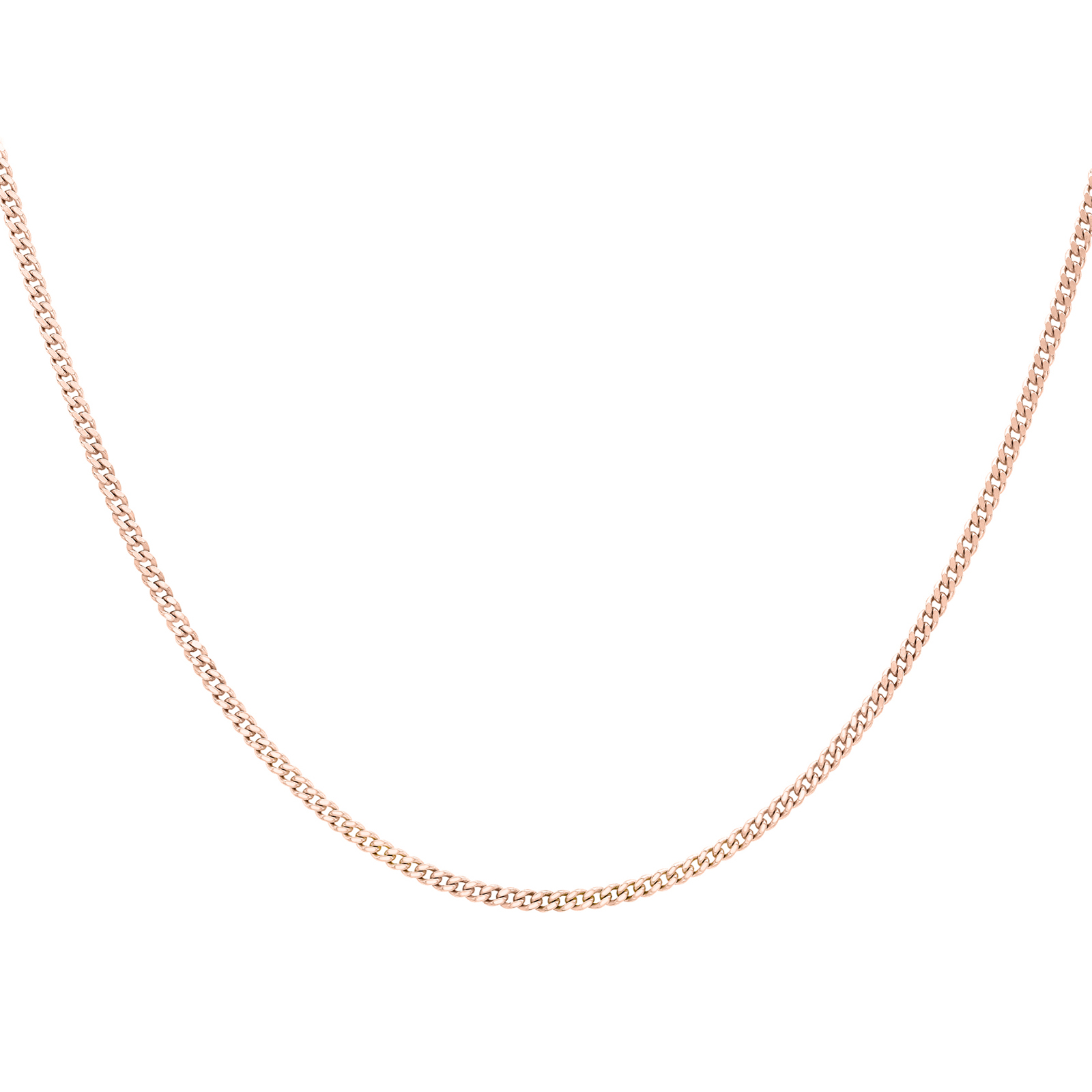 9ct Rose Gold 45cm (18") Curb Chain 0.6 Width Necklaces Jewellery
