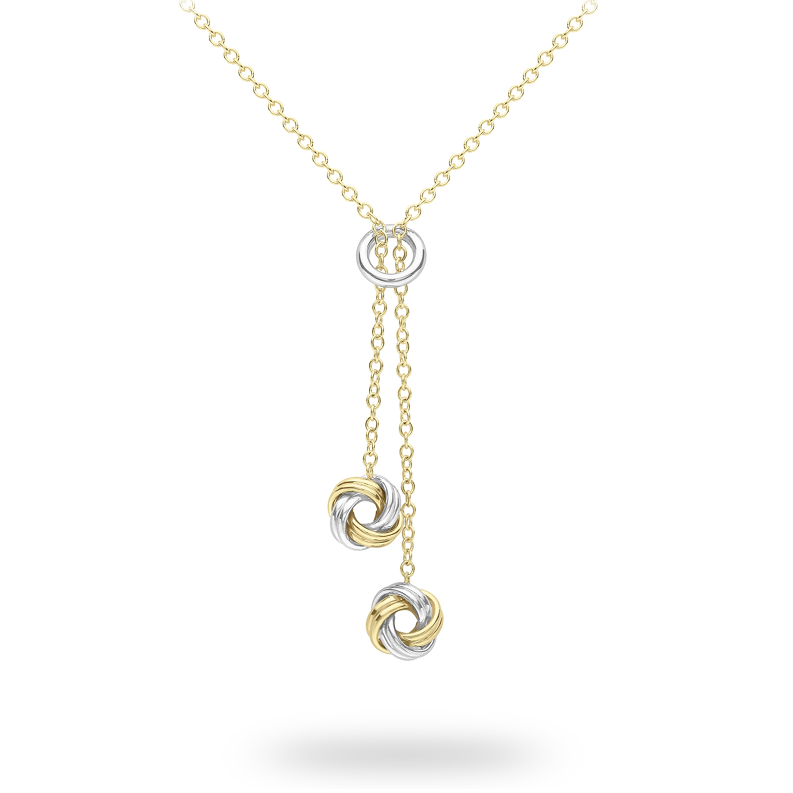 9ct Bicolour Gold Knot Necklace Necklaces Jewellery Goldsmiths